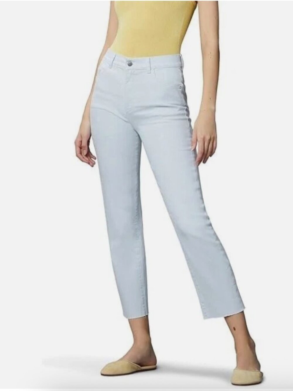 Spring Jean DL1961 Patti Straight Ultra Light Wash Raw Edge Size 25, 27" Long